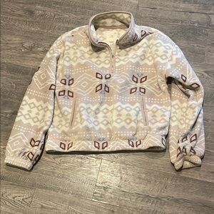 Thread & Supply Cream and Dusty Pink Sherpa Half-Zip